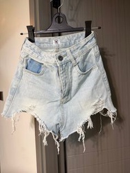 High rise Denim Shorts 高腰淺藍色牛仔褲