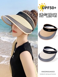 ✹❧ 2023 new empty top sun hat women's UV protection straw hat sunshade woven summer casual sun hat with large brim