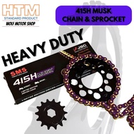 415H MUSK 132L SPORT BONUS E BONUS 110 EBONUS BONUS110SR SYM BLACK PURPLE CHAIN HTM SMS SPROCKET SET