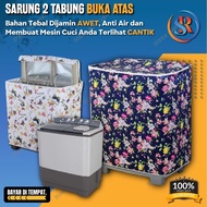 Sarung Mesin Cuci 2 Tabung Bukaan Atas  / Tutup Mesin Cuci 2 Tabung Cover Mesin Cuci 2 Tabung Bukaan Atas Anti Air &amp;  Penutup Mesin Cuci 2 Tabung Sarung Mesin Cuci 1 Tabung 7kg Sarung Mesin Cuci 2 Tabung 7kg 8kg 9kg 10kg Jumbo Waterproof Murah / SR289