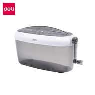 Deli เครื่องย่อยกระดาษ 3 ลิตร เครื่องทำลายเอกสาร แบบมือหมุน ขนาด A4 อุปกรณ์สำนักงาน Paper Shredder