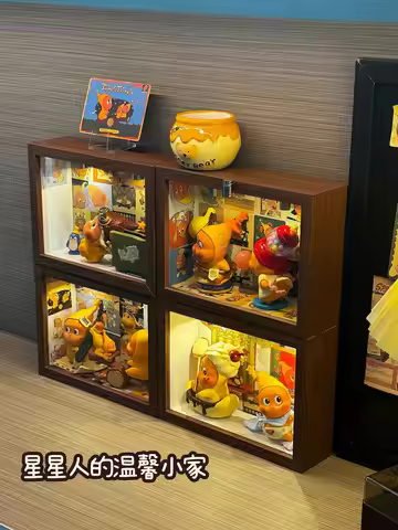 Twinkle Twinkle Labubu Blind Box Display Case Acrylic Storage Organizer DIY Diorama Shadow Box Stand