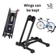 T2P Bicycle Stand Portable and Foldable Wings Bicycle 16”- 29” Bike Space Saving Bike Bracket on floor outdoor or indoor