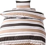 Merry Night FF12112-93 Duvet Cover, Double Bordered, Brown, Single Long, Approx. 59.1 x 82.7 inches 