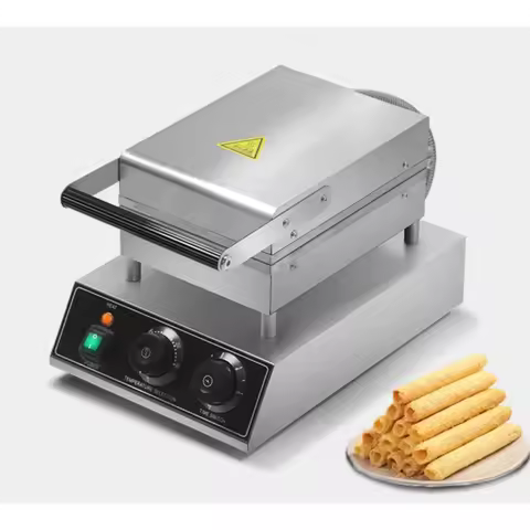 220V Household Crispy Egg Roll Maker, Electric Ice Cream Egg Waffle Cone Machine, Non-Stick Baking P