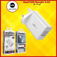 【Ready Stock】WK Design WP-U56 Dual USB Port Adapter Charger 2.0A MAXSPEED USB Charger