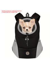 1 件狗背包,中小型犬貓寵物背袋,旅行袋前包,防墜落設計透氣網狀旅行安全吊帶袋