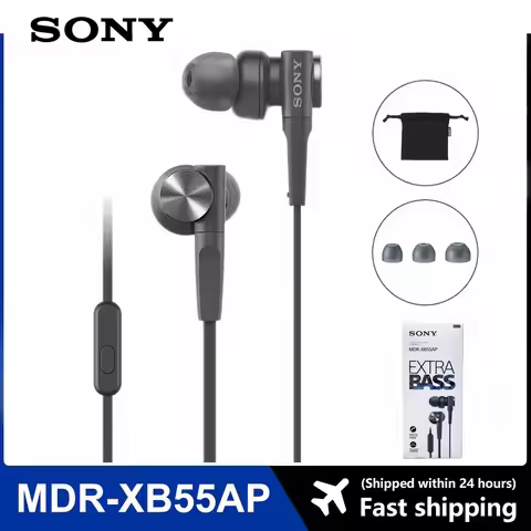 Original SONY MDR-XB55AP In-Ear Extra Deep Bass Headphones 3.5mm Wired Stereo Earphones Sport Earbud