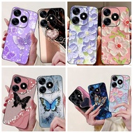 Tecno Spark 10 10c Phone Case Spark 10 Pro Casing KI7 KI5q KI5m Girly Fashion Flower Butterfly Paint
