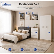 MESRA -3 Door Wardrobe Bedroom set/ Almari Pakaian / almari murah / divan queen / wardrobe /chest dr