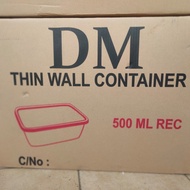 PPC 1 Dus Thinwall DM 500Ml Food Container Persegi Panjang Food Grade