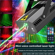 hot selling# Christmas party Laser Projector DJ Disco Light Stage Laser Light 16 Pattern Voice contr