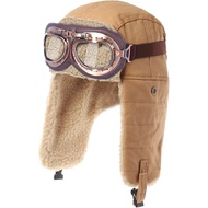 Aviator Hat with Goggles Adult Kids Vintage Pilot Hat Costume Winter Aviator Hat Fur Ear Flaps Trapp