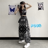 New 2-Piece Set 2-Piece 2-Piece Crop Top + Long Pants