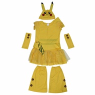 620Fast Shipping Pokemon Pikachu Costumes kids Cosplay Halloween Performance Costume Birthday Party 