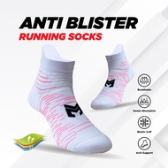 MECS-Stride Lines White/Cherry - ankle socks-Running-running socks-stride lines-ankle socks-running 