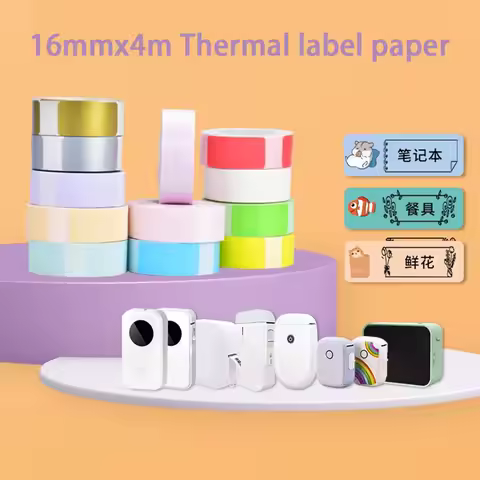 1Rolls 16mm*4m Label Tape For MakeID M1/L1/E1 Bluetooth Mini Thermal Label Printer Pocket Maker Inkl