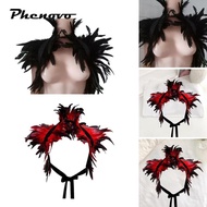 phenovo Women Men Feather Shrug Shawl Novelty Feather Shawl Wing Fashion Cape Party