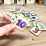 Wooden Math Toy Set, Math Flashcard Set, Math Practice for Children