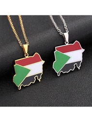 1ชิ้น จี้สร้อยคอธงประเทศสีเงิน/สีทอง