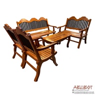 Abubot Sala Set Recline Slatt set of 5 Mahogany