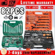【Lifetime warranty】Tool box 82pcs/61pcs motorcycle tool set portable tools set Ratchet wrench set