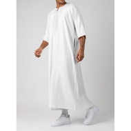 2025 Embroidered Traditional Men boubou jalabiyas jubbah Muslim men's thobe Morocco thobes Ramadan r