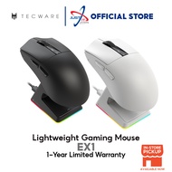 TECWARE EX1 LIGHTWEIGHT WIRELESS GAMING MOUSE WITH CHARGING DOCK - BLACK / WHITE