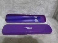 紫色 YAHOO!  雅虎 奇摩 塑膠筆盒加五支鉛筆