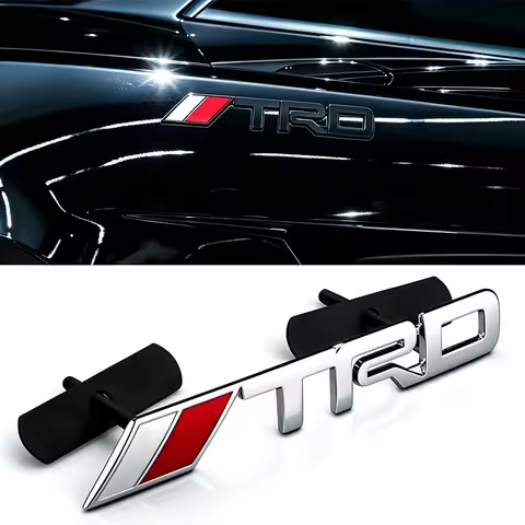 3D TRD Logo Car Front Grille Trunk Metal Emblem Badge For Toyota Supra Aygo Prado RAV4 Hilux Yaris C