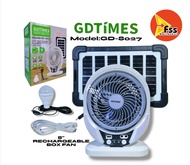 GDTIMES GD-8027  SOLAR RECHAGREABLE BOX FAN