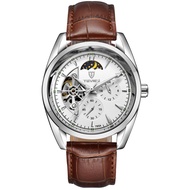 wiss Tevise Watch Mens Automatic Mechanical Watch Moon Phase Steel Watch Tiktok Same Style