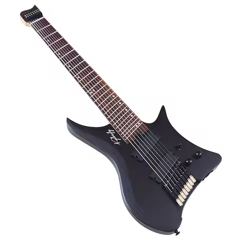 Fanned Frets 8 String Headless Electric Guitar 30 Inch Solid Ashwood Body Headless Guitar Maple Neck