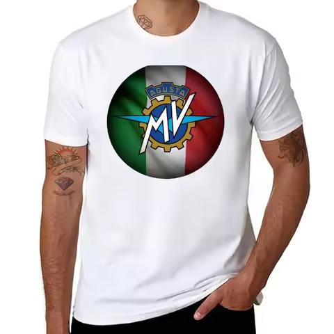 plus size tops vintage clothes t shirt men MV Agusta Italian Flag T-Shirt men clothing oversized t s