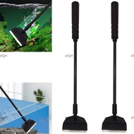 AIGE Aquarium Cleaning Tool, Stainless Steel Dual-Use Glass Algae Scraper,  33/53/73CM Algae Removal