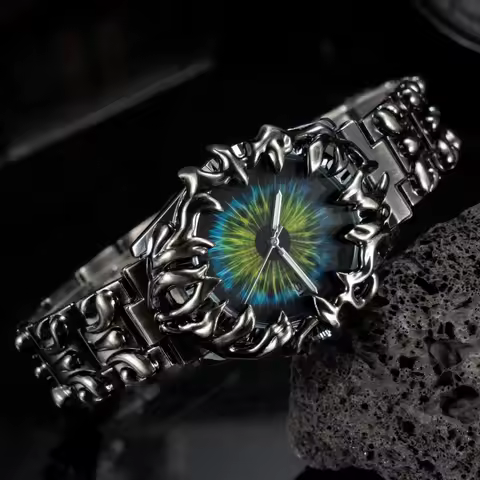Blue Green Devil Eye Claw Quartz Watch Men Antique Alabaster Industries Y2K Personalize Special High