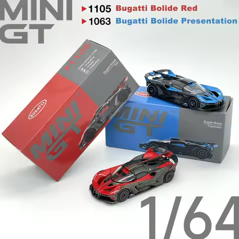 TSM MGT01105 MGT01063 1:64 MINIGT 1105 Bugatti Bolide Red MINIGT 1063 Presentation Collectible Model