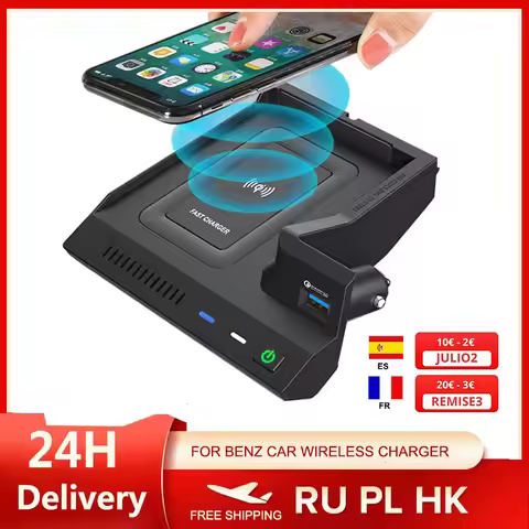 for Mercedes Benz W205 AMG C43 C63 AMG GLC 43 GLC 63 X253 C Class GLC 10W car wireless charger phone