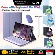 NOVIOS For iPad 10th Generation Keyboard Case Wireless Keyboard with Pencil Slot Magnetic Keyboard S