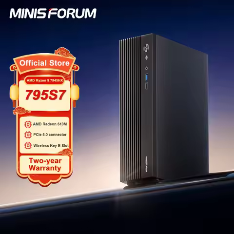 MINISFORUM MINI PC 795S7 AMD Ryzen 9 7945HX ITX PC DDR5 32GB 1TB SSD With RTX4060 GPU PCIE5.0 HDMI D