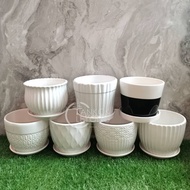 TKL - Ceramic Flower Pot with saucer 简约高档花盆