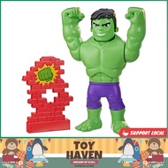[sgstock] Marvel Spidey and His Amazing Friends Power Smash Hulk Preschool Toy, Face-Changing 10-inch Hulk Figure with B