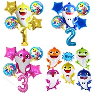 Baby Shark Number Ballons Set Kids Birthday Party Decoration Supplies Boy Girl Foil Balloon Toy Christmas Gifts