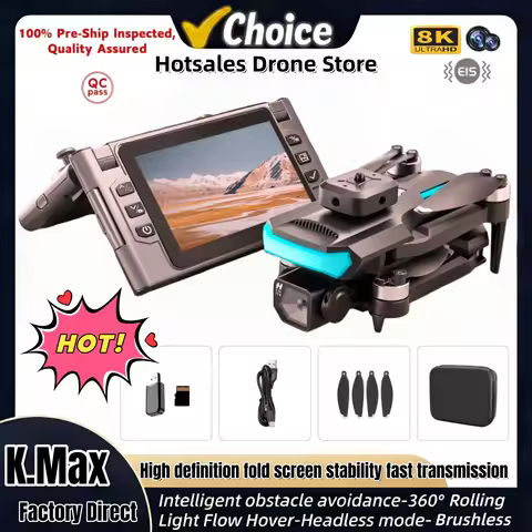 Kmax New Folding Drone Factory 4.5" Screen 8K Movie Camera Optical Flow Position Aircraft Obstacle A