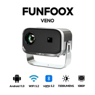 Best Selling FUNFOOX VENO โปรเจคเตอร์ projector 1080P netflix/บลูทูธ/wifi/hdmi พกพาได้ mini 7200lume