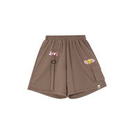 B.Duck | ชุดกีฬาลำลองแขนสั้นลายการ์ตูน B.Duck สำหรับผู้หญิง สีบรอนซ์ ชุดกางเกงขาสั้นฤดูร้อนใหม่ คอกล