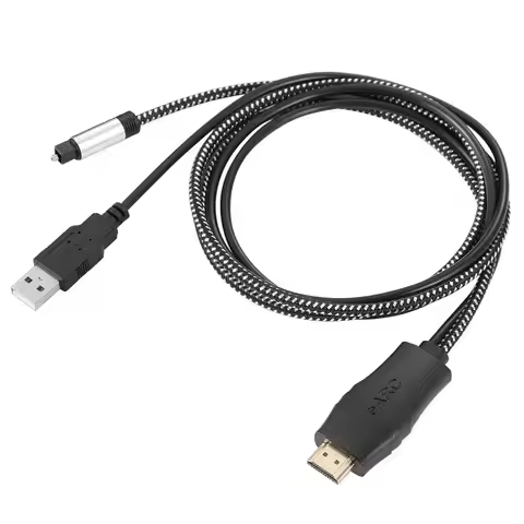 HDMI EARC ARC to Optical SPDIF Audio Extractor Cable 1M USB Powered 5.1 Surround Sound Audio Convert