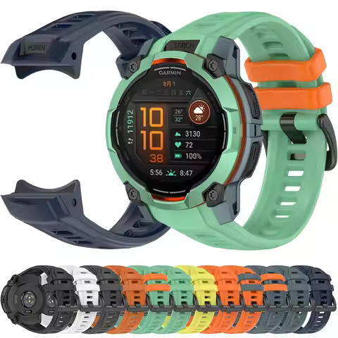 Sports Silicone Band for Garmin Instinct 3 Amoled/Solar 45mm 50mm Replaceable wristband for Garmin S