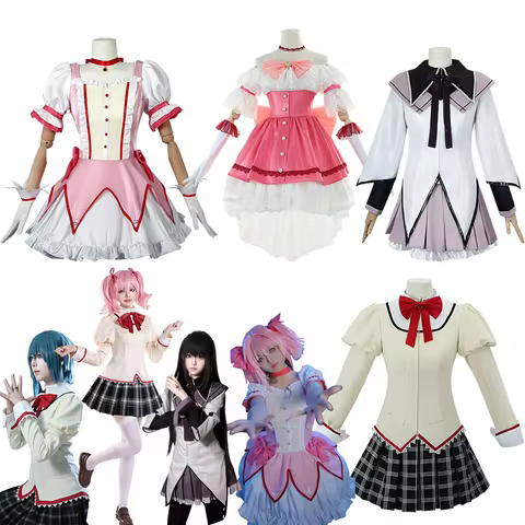 Madoka Homura Akemi Cosplay Costume Anime Madoka Magica Girl Outfit Halloween Party Dress School Uni