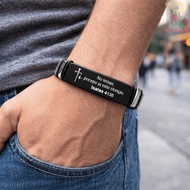 AVUKA Inspirational Quotes Braclets, Adjustable Stainless Steel/PVC Family Friendship Bracelet, Vers